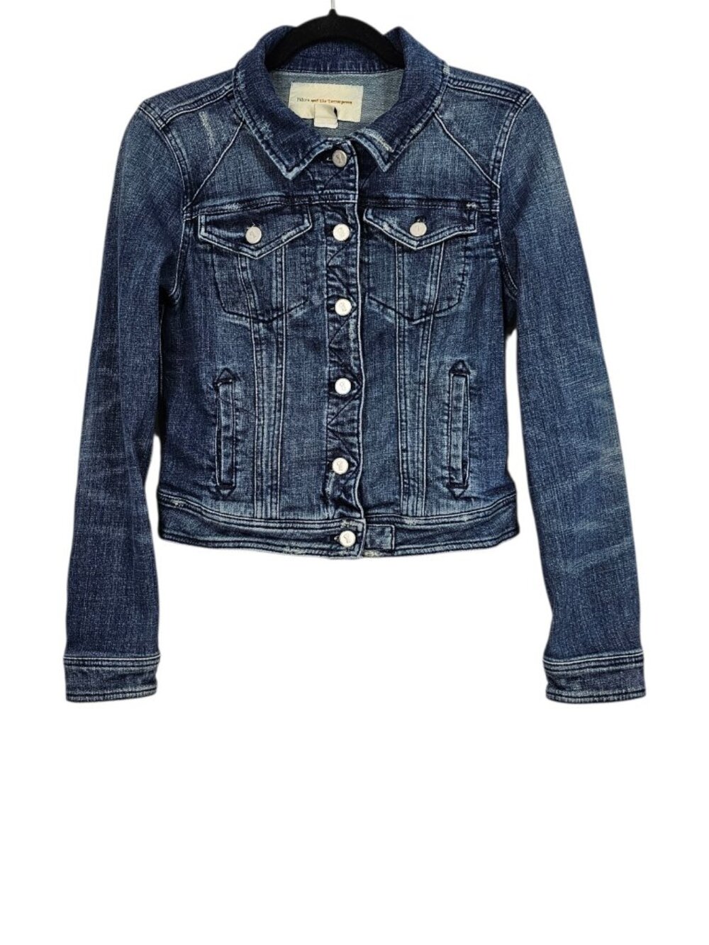Pilcro And The Letterpress Anthropologie Denim Cropped Cotton Blue Jean Jacket M